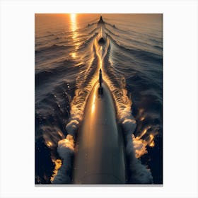 Sunset On A Submarine-Reimagined Canvas Print