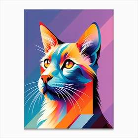 Cat Portrait, colorful cat, cat art, digital cat art, abstract cat art Canvas Print