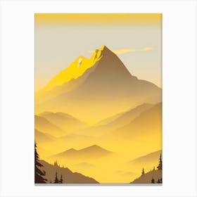 Misty Mountains Vertical Composition In Yellow Tone 34 Canvas Print
