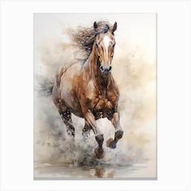 A Horse Painting In The Style Of Dry On Dry Technique 4 Canvas Print