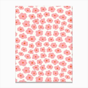 Soft Pink and White Hand Drawn Blossoms Canvas Print