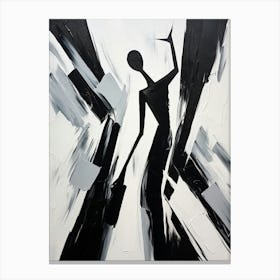 Dance Abstract Black And White 5 Canvas Print