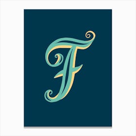 Letter F Typographic Canvas Print