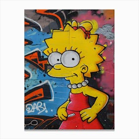 Mrs Simpsons Graffiti Canvas Print