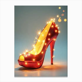 High Heel Shoe With Lights Canvas Print