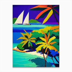 San Blas Islands Panama Colourful Painting Tropical Destination Canvas Print