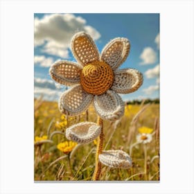 Daisy Knitted In Crochet 1 Canvas Print
