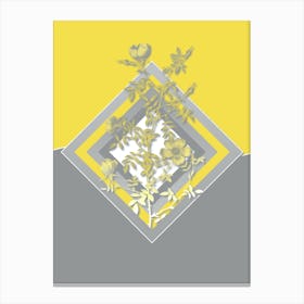 Vintage Hedge Rose Botanical Geometric Art in Yellow and Gray n.307 Canvas Print