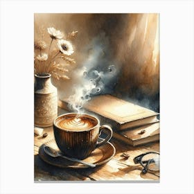 Coffee And Books 1 Canvas Print