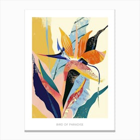 Colourful Flower Illustration Poster Bird Of Paradise 3 Canvas Print