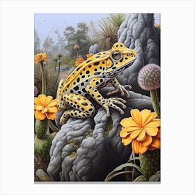 Pacman Frog Botanical 3 Canvas Print