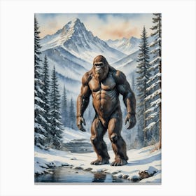 Bigfoot in The Woods Canvas Print