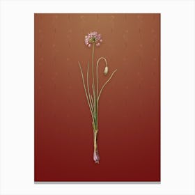 Vintage Autumn Onion Botanical on Falu Red Pattern Canvas Print