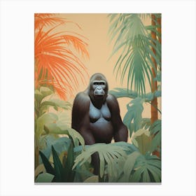 Gorilla 2 Tropical Animal Portrait Canvas Print