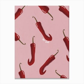 Pink Chillies Canvas Print