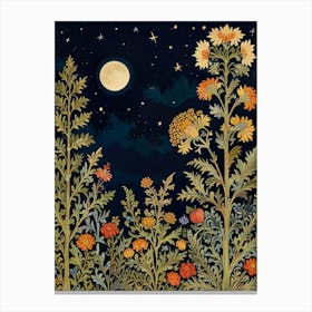 Night In The Garden Style William Morris Canvas Print