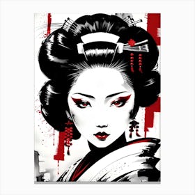 Traditional Japanese Art Style Geisha Girl 4 Canvas Print