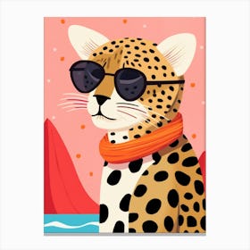 Little Cheetah 1 Wearing Sunglasses Canvas Print