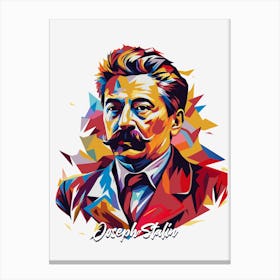 Joseph Stalin 03 Portrait WPAP Pop Art Canvas Print