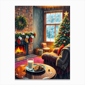 Christmas In The Living Room 1 Canvas Print