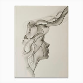 Smoke - Portrait Of A Woman Canvas Print