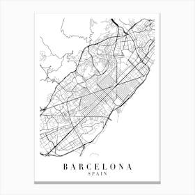 Barcelona Spain Street Map Minimal Canvas Print