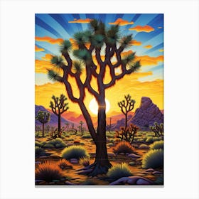 Joshua Tree At Night In South Western Style (3) Canvas Print