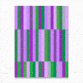 Purple And Green Stripes Canvas Print