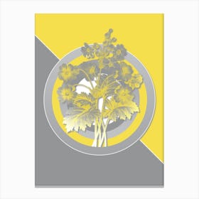 Vintage The Chinese Primrose Botanical Geometric Art in Yellow and Gray n.183 Canvas Print