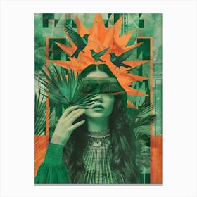 Green Pop Art Canvas Print