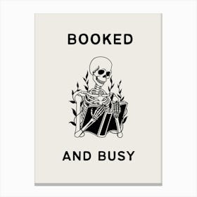 Booked and Busy | Vintage Retro Reading Bookish 1 Canvas Print