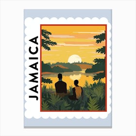 Jamaica Travel Stamp Poster Canvas Print