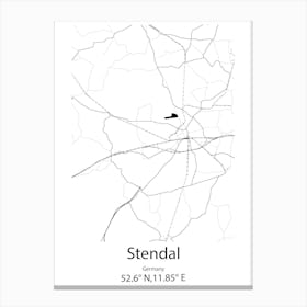 Stendal,Germany Minimalist Map Canvas Print