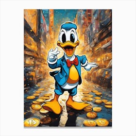 Donald Duck Bitcoin Canvas Print