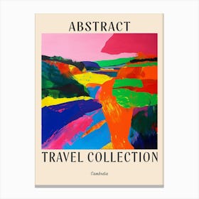 Abstract Travel Collection Poster Cambodia 1 Canvas Print