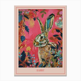 Floral Animal Painting Rabbit 3 Poster Canvas Print