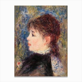 Young Woman With Rose, Pierre Auguste Renoir Canvas Print