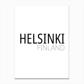 Helsinki Finland Typography City Country Word Canvas Print