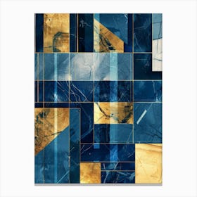 Abstract Blue And Gold 2 Canvas Print