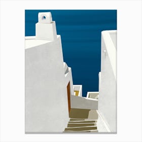 Steps To The Aegean Santorini Canvas Print