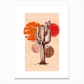 Artistic Saguaro Cactus Design 3 Canvas Print