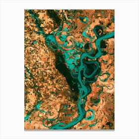 Satellite Image Of The Missouri River Canvas Print