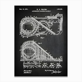 Roller Coaster Patent Print Roller Coaster Amusement Park Ride Amusement Park Ride Poster Decor Blueprint Print Patentprint Er2661 Canvas Print