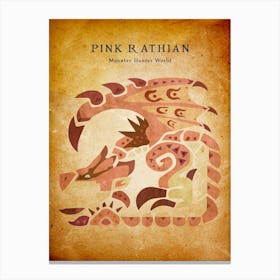 Pink Rathian Vintage Canvas Print