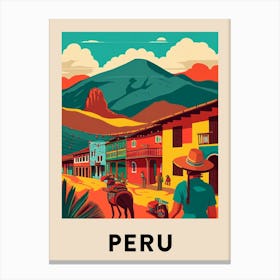 Peru 4 Vintage Travel Poster Canvas Print