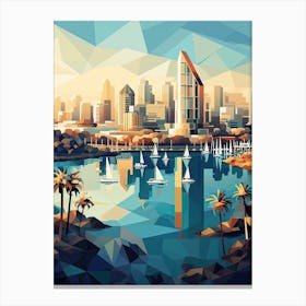 San Diego, Usa, Geometric Illustration 3 Canvas Print