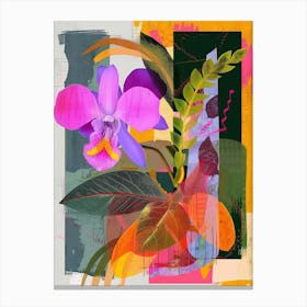 Impatiens 2 Neon Flower Collage Canvas Print