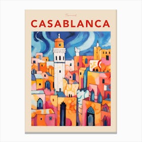 Casablanca Morocco 2 Fauvist Travel Poster Canvas Print