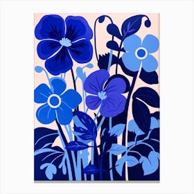 Blue Flower Illustration Wild Pansy 2 Canvas Print