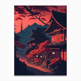 Japan sunset Canvas Print